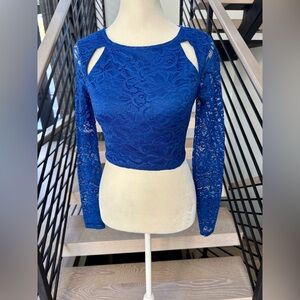 New Chic Royal Blue Lace Crop Top size XS